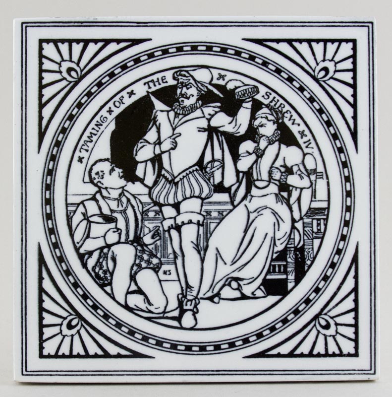 Tile Taming of the Shrew c1880